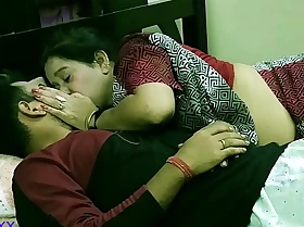 Indian bengali milf stepmom teaching her stepson how thither sex with girlfriend with discernible exploitatory audio