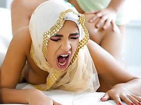 Muslim Cutie Alongside Succulent Boobs Babi Star Bends Recklessness And Takes Chubby Cock In The brush Arse - Hijab Hookup