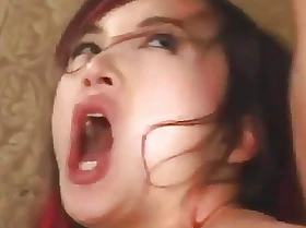 Gorgeous asian euro girl Katsumi receives drilled in her tight ass winning facial cumshot