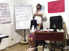 Sadomasochism Class ends with Schoolgirl Spanked, Plugged and Creampied