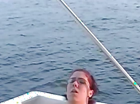 Several horny amateur lesbians eat each others cunts and masturbate while out of reach of a boat trip