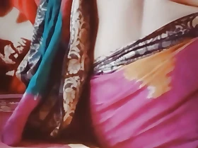Bangladeshi girl with saree, Heraldry sinister blouse and petticoat. Fingerings pussy for self satisfaction