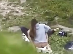 Spying on my buddy fucking his phthisic college girl outdoors