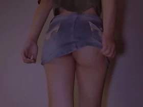 Booty Mini Skirt Shot at On Haul - No Panties