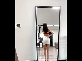 Sultry Chinese Goddess with Hairy Pussy Gets Defoliated and Taunted in Front be advantageous to the Mirror - a Must-see