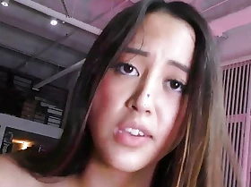 21yo POV Asian damsel acquires fucked by BF in dirty talking action