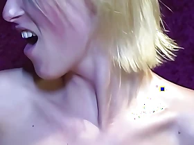 In hopes of getting creampied the erotic blonde seduces his big cock with the brush body