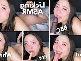 Asian Babe Licking & Sucking Scores of Dicks - ASMR - Kimmy Kalani