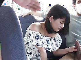 Japanese girl Tsuna Kimura blows dicks on the bus uncensored.
