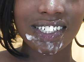 Black slut gets her cunt eaten out and fucked by a wan guy