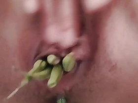 Watch me cum with veggies
