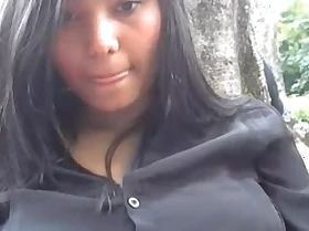 colombian girl in public parkland
