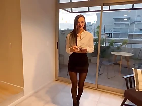 client-oriented realtor swallowed cock and spread their way legs in front of a buyer to sell an apartment