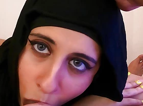 POV Close-Up Muslim Blowjob & Spunk Swallow