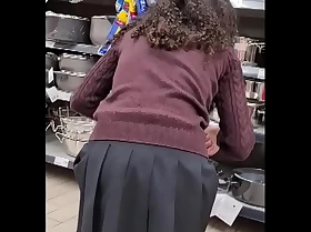 Spying teen girl at supermarket - short cooky
