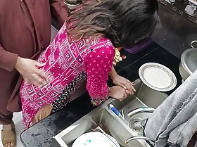 Desi Pakistani Maid Drilled in Kitchen