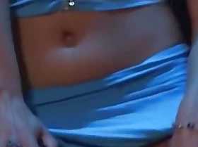 A Bombastic Stripper in a Sexy Blue Outfit added to Heels Receives Cum Over Her Face
