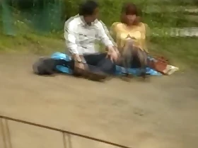 Frying Japanese couple attempt hardcore outside sex fun