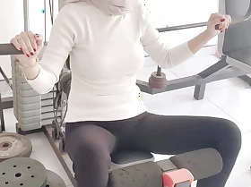 EPS. 6 - Sexy Hijab Gymnastics Teacher Fitness at Entot Personal Trainer, at Jakarta Gym