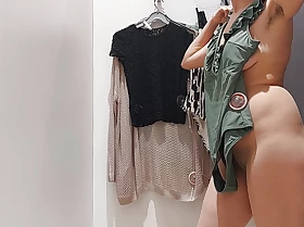 Sexy latin babe Fitting room hairy pussy 💥 Hot mommy hairy pussy , fat nipples and fat ass