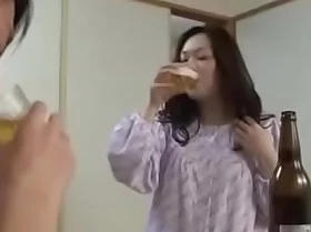 Japanese milf withyoung boy drink and fuck