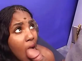 Big pest indian honey gets twat bitchy by big white dick on couch