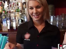 MOFOS - Barmaid Rihanna Samuel Acquires A Pounding And A Drenched Spunk flow From A Buyer Behind Along to Bar