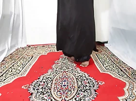 Arabic downcast hot girl wearing black hijab in house doing carnal dance, Desi Indian slut Amrozia provocation tits together with ass overhead Arabic be shattered