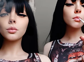 Goth Girl Smokin' Bench (ask me for full vid)