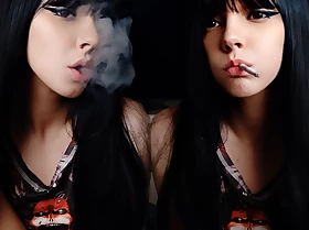 Tongues Goth Girl Smoking in your lodging (ask me be advantageous to full vid)