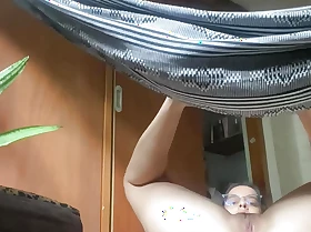 Arabian babe downs in a hammock with open anus ready nearly fuck