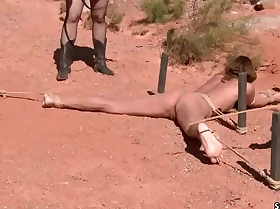 Hitchhiker bound and drilled in desert