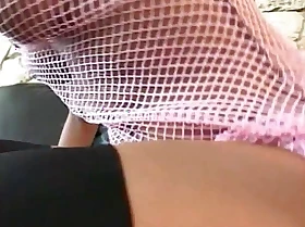 Slut deep throats cock and fucks in pink mesh top