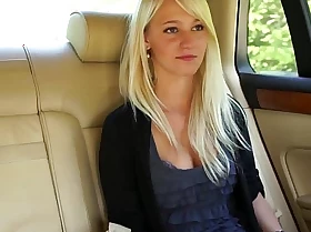Myfirstpublic girl leans at large car window to swell up cock
