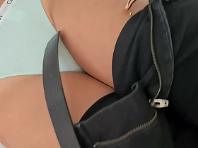 Removing tight-fisted black jeans and showing you my panties on meaty pussy