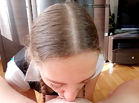 POV Oral job all over lollipop! She really love suck detect and candy! Sexy schoolgirl wants to know the taste of my filling!