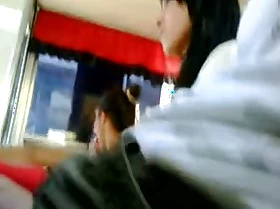 Sexy asian unladylike in Dickflash bus cought essentially candid livecam by our public flash hunter