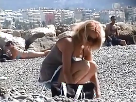 French Riviera Beach French Angel Filmed Topless On Voyeur Webcam