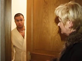 Mature bbw blonde seduces say no to young French neighbor