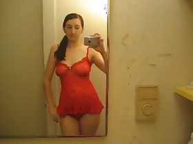 Filming my erotic strip in mirror