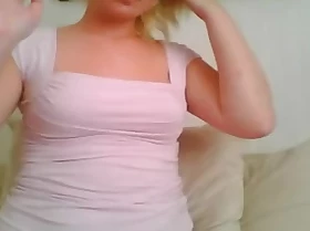 Obese blonde strips