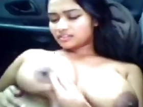 very gorgeous indian amateur in car