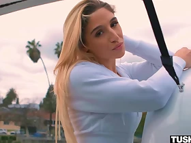 Blonde cock teaser, Abella Danger is giving a blowjob to say no to lover, before having anal invasion sex