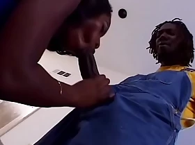 Sexy butt black slut gets bawdy cleft sucked and drilled apart from black guy on high sofa