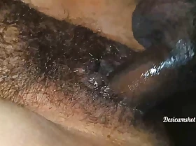 Desi juicy pussy drilled by beamy black Indian cock, unsatisfied bhabhi