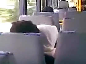 Voyeur tapes an arab hijab girl blowing her bf's cock in a public bus