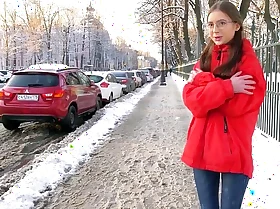 Russian girl seduced by pickup and fucked a guy in all directions his habitation