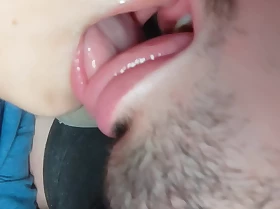 Saliva French Tongue Kissing With My Cute Gf - Close All over Wild Hd 4k