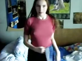 Nasty Polish Legal Age Teenager sucking and riding dong