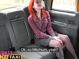 Feminine fake taxi lesbian predominates tattooed redhead